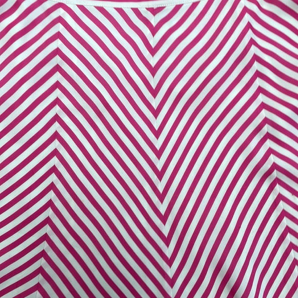Michael Kors Striped Silk Pink and Off White Flowy Mini Skirt Size 14 - Picture 5 of 12